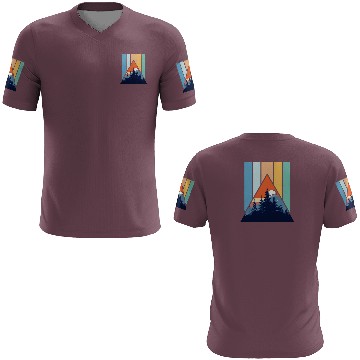 Discover Geometric Mountain Forest Sunset 3D T Shirts
