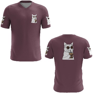 Discover Cool Cat with Bubble Tea and Sunglasses 3D T Shirts