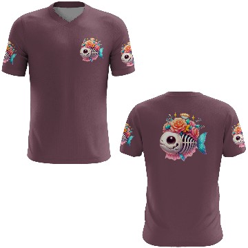 Discover Whimsical Skull Fish with Floral Crown 3D T Shirts