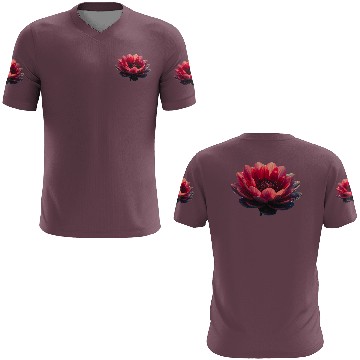 Discover Vivid Red Lotus Blossom Design 3D T Shirts