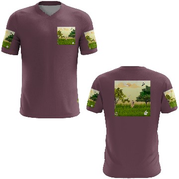 Discover Serene Forest Girl with Bunny and Birds 3D T Shirts