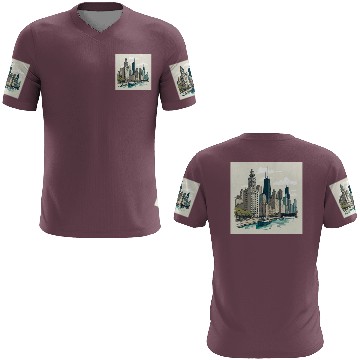 Discover Chicago Skyline with Lake Michigan View 3D T Shirts