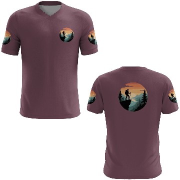 Discover Sunset Mountain Hiker Illustration 3D T Shirts