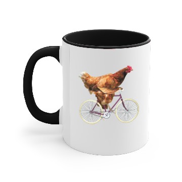 Discover Quirky Chicken Riding Bicycle Accent Mugs