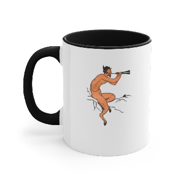 Discover Greek God Pan playing a flute Accent Mugs