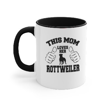 Discover This mom loves her rottweiler Accent Mugs