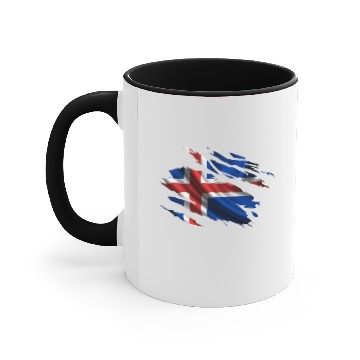 Discover Iceland Ripped Flag Accent Mugs