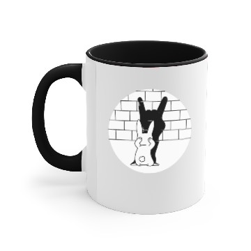Discover Funny Rabbit Rock and Roll Hand Shadow Accent Mugs