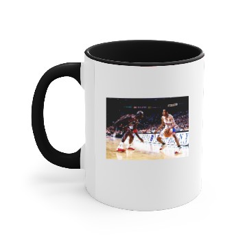 Discover Allen Iverson crossing over Michael Jordan graphic Accent Mugs