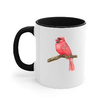 Discover Cardinal bird watercolor - Cardinal Bird - Accent Mugs