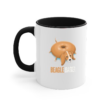 Discover Beagle Dog Bagel Bread Pun Funny Animals Accent Mugs