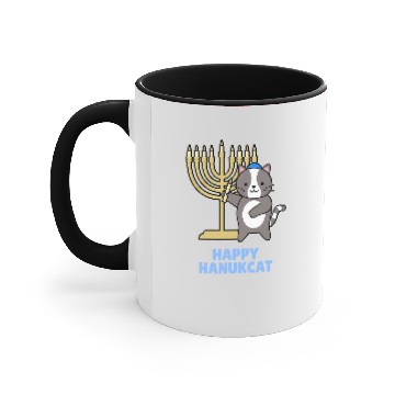 Discover black cats Paws Happy Hanukcat black cats Meowzel Tov Menorah Funny Hanukkah Accent Mugs