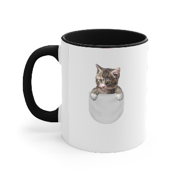 Discover Cat Paws Cute Tabby Kitten Pop Out from Pocket Cat Accent Mugs