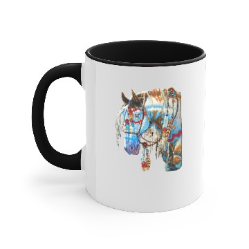 Discover Funny Horse Native american horse Accent Mugs