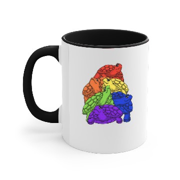 Discover KV9 Turtle LGBT Gay Pride Rainbow Flag Turtle Stack LGBT Accent Mugs
