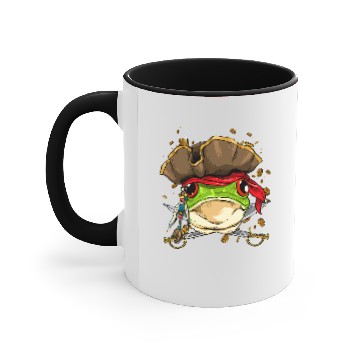Discover Frog Gift Pirate Frog Jolly Roger Flag Nautical Sailor Toad Frog Lover Accent Mugs