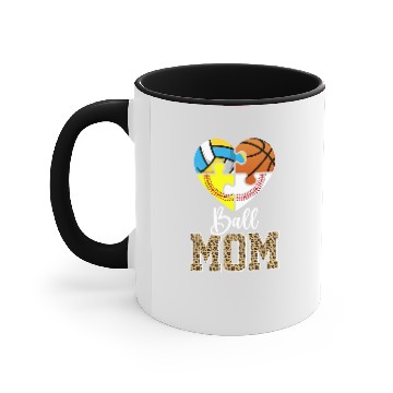 Discover Baseball Gift Mom Funny Volleyball Baseball Softball Basketball Ball Funny Accent Mugs