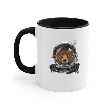 Discover Bear Astronaut Space Exploration Astronomy Lover Accent Mugs
