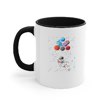 Discover Astronauts Floating Astronaut Balloon Galaxy Futuristic Outer Space Accent Mugs