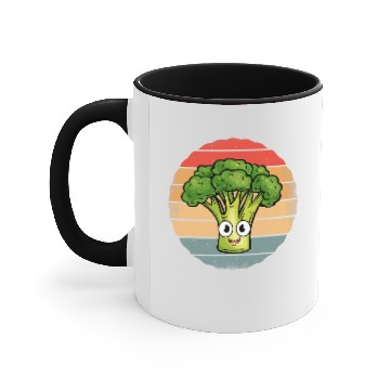 Discover Broccoli Funny Retro vintages Sunset Style Broccoli Lover Accent Mugs