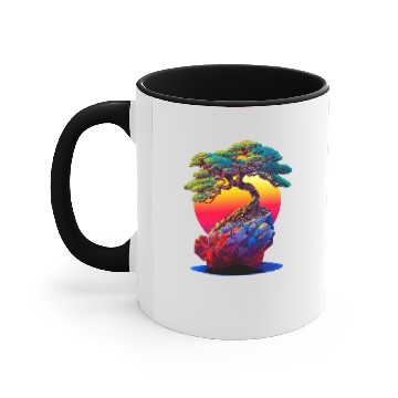 Discover Bonsai Tree Sunset Accent Mugs