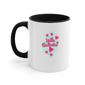 Discover Hello Summer Vacation Beach Watermelon for Melon Lover Accent Mugs