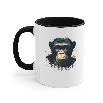 Discover Chimpanzee Monkey Portrait Accent Mugs