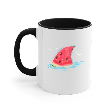 Discover Ocean Shark Fish Fin Watermelon Melon Summer Tropical Fruit Accent Mugs