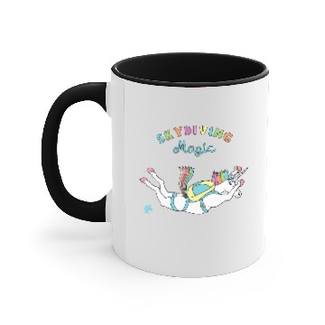 Discover Unicorns Skydiving Magic Accent Mugs