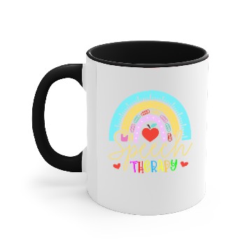 Discover Speech Therapy Leopard Rainbow Accent Mugs