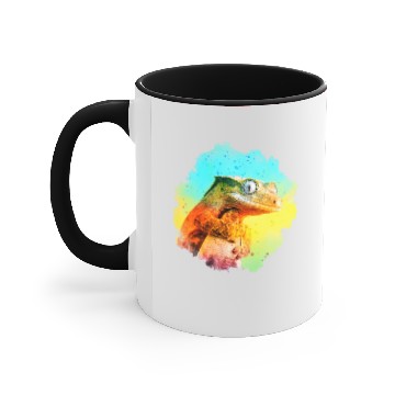 Discover Crested Gecko Watercolor Reptile Keeper Lizard Accent Mugs
