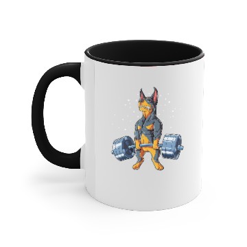 Discover Doberman Weightlifting Gym Accent Mugs