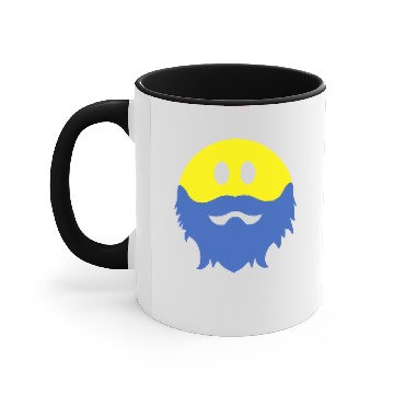 Discover Bearded Smiley Face Accent Mugs