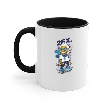 Discover Albert Einstein Goes To Skate Accent Mugs