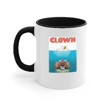 Discover Clown Jaws Teeth Boat  Accent Mugs