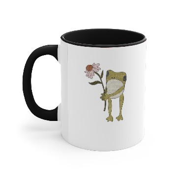 Discover Flower Frog Embroidered Crewneck Accent Mugs