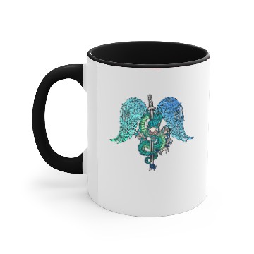 Discover Dragon Pet swords Angel Wings Zip Accent Mugs