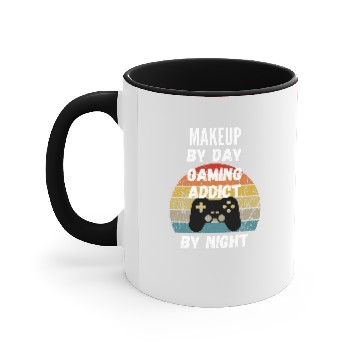 Discover Makeup Artist By Day Gaming Addict By Night Accent Mugs