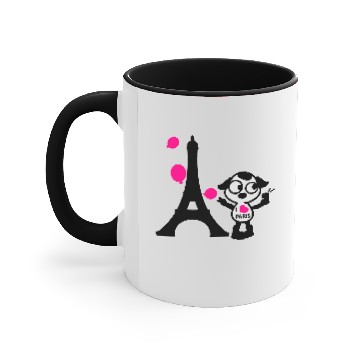 Discover I love paris selfie puppy Accent Mugs