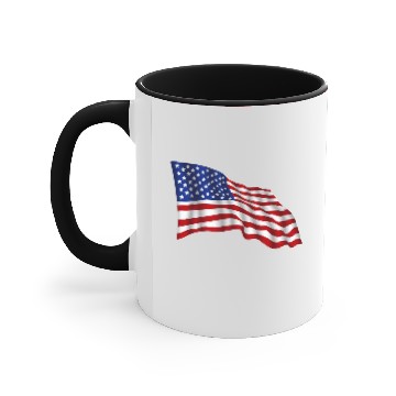 Discover waving american flag Accent Mugs