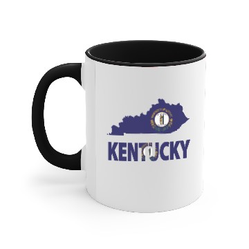 Discover Kentucky Flag Map Accent Mugs