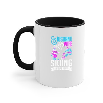 Discover Husband And Wife Skiing Partners For Life Accent Mugs