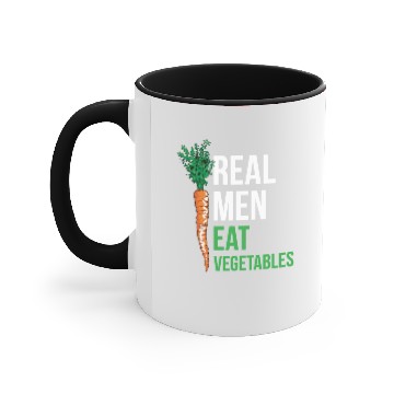Discover Real men eat vegetables Accent Mugs