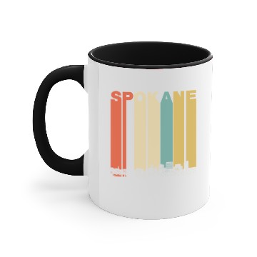 Discover Vintage 1970's Style Spokane Washington Skyline Accent Mugs