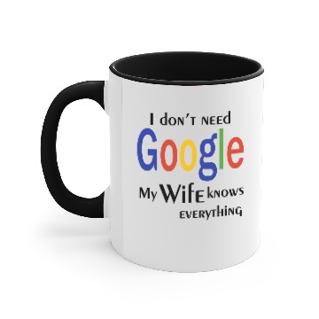 Discover i don't need google 2 Accent Mugs