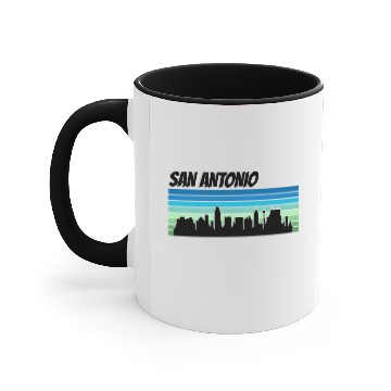 Discover Retro San Antonio Skyline Accent Mugs