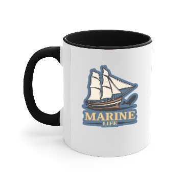 Discover marine life logo Accent Mugs