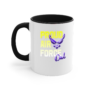 Discover Proud Air Force Dad Accent Mugs