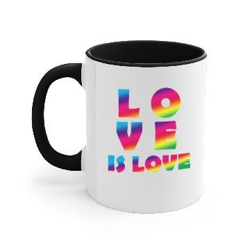 Discover Love Is Love LGBT Hands gay couple romance loved Accent Mugs