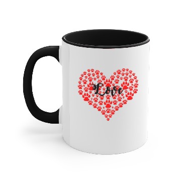 Discover love solid red paw heart Accent Mugs